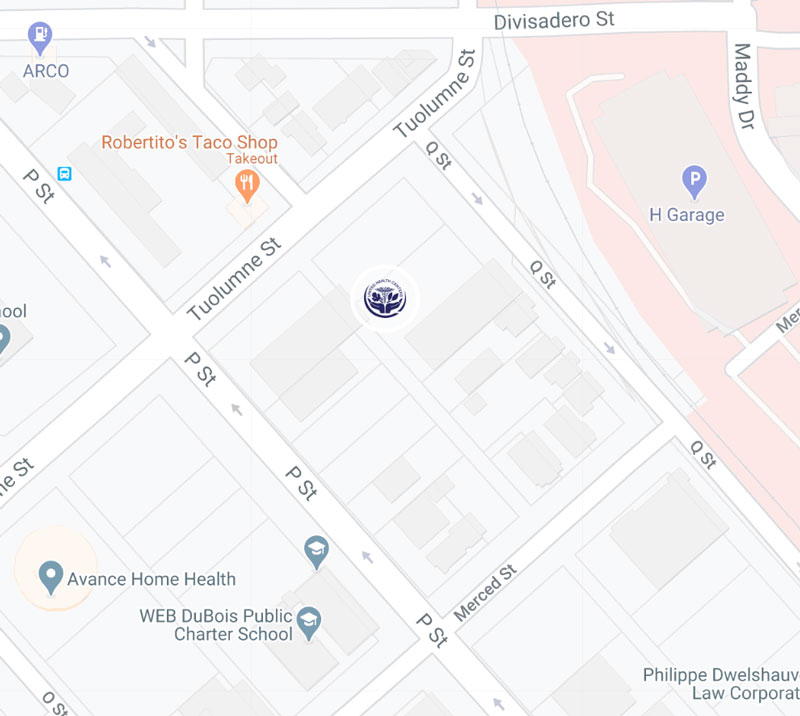 A map of the new health center on Tuolumne and P street. 